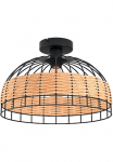 EGLO Lubinis &scaron;viestuvas &raquo;ANWICK lubinis &scaron;viestuvas Stahl ir Rattan E27 IP20 Esszimmerlampe Lampe&laquo; E27 lubinis &scaron;viestuvas Wohnzimmer H2650 &Oslash;38 cm juoda spalva natur 1X60W exkl.