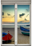 queence Sienų lipdukai &raquo;Boote ant Strand&laquo; Sienų lipdukai paveikslas selbstklebend 3D langas
