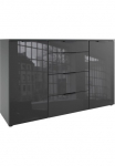 Wimex Komoda &raquo;Level36 black C by fresh to go&laquo; su Glaselementen ant der priekis soft-close Funktion 135cm plotis