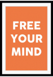 queence Paveikslas &raquo;FREE YOUR MIND&laquo; Motivationsbilder | Dekoracija | Spr&uuml;che & Texte HD Premium Poster-Druck ir Holzrahmen