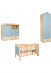 arthur berndt Babyzimmer-Komplettset &raquo;Babyzimmer-Set &raquo;Roofy&laquo; 3 dalių su 1-t&uuml;rigem Kleiderschrank&laquo; rinkinys Babym&ouml;bel-Set &raquo;Roofy&laquo; KleiderschrankKinderbett+Wickelkommode 3 Stk. dalys