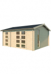 LASITA MAJA Sodo namelis &raquo;Carroz 2&laquo; Blochbohlenhaus 28mm 2-Raum Fundamentmass 4560x3600 Naturbelassen