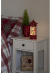 KONSTSMIDE LED žibintas &raquo;Weihnachtsdeko rot&laquo; LED-Modul 1 Stk. Warmwei&szlig; LED Wasserlaterne raudona pa&scaron;to dėžutė "Weihnachtsmann su Kind + Hund"