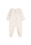 HUGGIES babywear &Scaron;liaužtinukai &raquo;HUGG FOOTED COVERALL&laquo; Verdeckter Užtrauktukas su Kinnschutz ir gėlėtas ra&scaron;tas