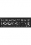 Logickeyboard Slimline-Tastatur &raquo;XL-Print White on Black DE (PC/Nero)&laquo; (USB-Hub | Ziffernblock)