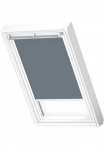 VELUX Verdunklungsrollo &raquo;DKL 4581SWL Farbe: blaugrau&laquo; verdunkelnd be Bohren in F&uuml;hrungsschienen wei&szlig;e F&uuml;hrungsschienen & Rankena