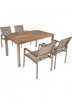 Garden Pleasure Garten-Essgruppe &raquo; Valgomasis stalas &raquo;FLORENCE&laquo;&laquo; rinkinys 5 Stk. dalys 4 kėdė (stapelbar) stalas LxB: 90x75 cm su 2 Eisbeh&auml;lter im stalas