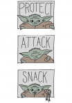 Komar Paveikslas &raquo;Mandalorian The Child Protect Attack Snack&laquo; Disney | Star Wars 1 Stk. dalys paveikslas zur dekoracija im vaikų kambario baldų komplektas - be grotelės
