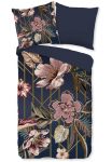 PURE luxury collection Patalynės užvalkalai &raquo;Jos&laquo; 2 Stk. Mikrofaser Pflegeleicht Užtrauktukas Wendeoptik Blume Blau