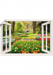 Artland Paveikslas &raquo;Fensterblick Tulpen Garten Fr&uuml;hling&laquo; Fensterblick 1 Stk. dalys kaip Paveikslas ant drobės Plakatas in verschied. dydžiai