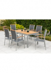 MERXX Garten-Essgruppe &raquo;&raquo;Siena&laquo;&laquo; rinkinys porankiais ir R&uuml;ckenabschluss i&scaron; ge&ouml;ltem Akazienholz 7 Stk. dalys Tisch: LxB: 150x90 cm