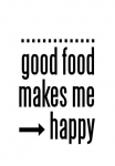 queence Wanddekoobjekt &raquo;Good food makes me - happy&laquo; Paveikslas i&scaron; plieno Paveikslas Spruch Witzig Sienos dekoracija retro 20x30cm