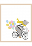 L&uuml;ttenh&uuml;tt Paveikslas su grotelės &raquo;oder Plakatas Me&scaron;kiukas su Hase ant Fahrrad&laquo; Fahrr&auml;der | Fantasy | Luftballon | Tiere 1 Stk. dalys HD Premium ra&scaron;tas