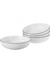 CreaTable Dubenėlis &raquo;Allround Black Line Poke Bowl 21 cm 4-tlg&laquo; 4 Stk. i&scaron; Porzellan Daily Use Zeitlos