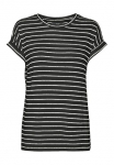 Vero Moda Megztinis &raquo;VMBRIANNA SS O-NECK megztinis BOO REP&laquo; su &uuml;berschnittenen Schultern su Umschlagsaum