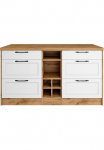 KOCHSTATION Virtuvės sala &raquo;KS-Lana plotis 153 cm&laquo; MDF-Fronten stalvir&scaron;is Stalvir&scaron;is 38mm stark