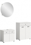 welltime Badezimmer-Set &raquo;VICENZA TOPSELLER! plotis 145cm 3 dalių su Ornamentabsetzung&laquo; best. aus: vonios spintelė spintelė su veidrodžiu ir spintelė