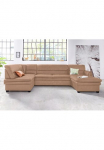 sit&more Sofa &raquo;Pisa U-Form&laquo; su spyruoklės patogi su miegojimo funkcija