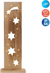 n&auml;ve LED Dekoracija &raquo;Sterne Weihnachtsdeko i&scaron; Holz&laquo; LED-Board 1 Stk. Warmwei&szlig; Holz-Stehleuchte auk&scaron;tis ca. 60 cm Batteriebetrieben