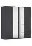 rauch Spinta &raquo;Kleiderschrank spinta Kabykla skalbinių spinta VOYAGER&laquo; in 3 padėties Ausstattungen BASIC/CLASSIC/PREMIUM su modernen Griffen in Graumetallic ir stalčiai ir veidrodis