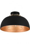 REALITY Leuchten REALITY Ap&scaron;vietimas lubinis &scaron;viestuvas &raquo;Punch&laquo; E27 1 Stk. warmwei&szlig; - kaltwei&szlig; Industrie-Look su Doppelschirm schwarz-gold exkl 1xE27 max 40W