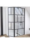 Marwell Walk-in-Dusche &raquo;Bricks&laquo; 3 Stk. dalys su schwingbaren Fl&uuml;gel be Haltestange 90+40 x 195 cm
