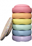 Stapelstein Balancetrainer &raquo;&reg; Rainbow rinkinys pastel&laquo; su Balance spintelė