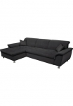DOMO collection Kampinė sofa &raquo;Franzi bequem B/T: 278/162 cm L-Form belastbar iki 140kg/ Sitz&laquo; Flachgewebe graphite