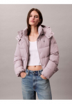 Calvin Klein Jeans Calvin KLEIN Džinsai Dygsniuota striukė &raquo;MATTE MONOLOGO MW &scaron;ortai PUFFER&laquo; su gobtuvas su Mar&scaron;kinėliai apvalia i&scaron;kirpte regular forma