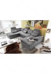 ED EXCITING DESIGN Sofa &raquo;Jakarta U-Form su miegojimo funkcija Bettkasten&laquo; Armteilverstellung Atrama galvai & 3 Pagalvėlės su užra&scaron;ais