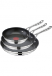 Tefal Keptuvių rinkinys &raquo;Jamie Oliver Cook eleganti&scaron;kas dėl alle Herdarten Indukcinė Thermo-Signal&laquo; Nerūdijančio plieno rinkinys 3x Keptuvė 20/24/28 cm 3 Stk. dalys Antihaftversiegelung ilgas Lebensdauer. ergonomischer rankena E310S3