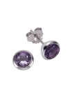 Zeeme Pora auskarai &raquo;Silber 925 rhodiniert su echtem Amethyst 75mm&laquo;