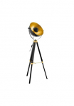 EGLO Pastatomas &scaron;viestuvas &raquo;COVALEDA Pastatomas &scaron;viestuvas mediena ir Stahl E27 IP20 Industrial Lampe&laquo; E27 1 Stk. Pastatomas &scaron;viestuvas H164 x &Oslash;55 cm juoda spalva messing gold 1X60W exkl.
