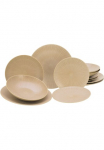 CreaTable Lėk&scaron;čių rinkinys &raquo;Vesuvio Sand&laquo; Dekoratyvinė lėk&scaron;tė rinkinys seidenmatte Glasur ausdrucksstarkes Relief