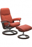 Stressless&reg; Atpalaiduojanti kėdė &raquo;Consul&laquo; rinkinys Atpalaiduojanti kėdė su Kojų kėdutė su Kojų kėdutė su Signature Base Gr&ouml;&szlig;e S karkasas Wenge