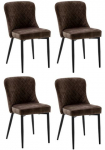 MCA furniture 4-Fu&szlig;stuhl &raquo;ABOSHI valgomojo kambario kėdė (4 vnt. Set)&laquo; (Set) 4 Stk.Taschenfederkern metalas schwarzVintage-Veloursoptikbelastbar 120 kg