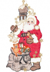 W. Reuter & Sohn - Plauener Spitze&reg; Lango dekoracija &raquo;Fensterbild "Santa Claus"(langer Mantel) farbig&laquo;