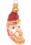 Krebs Glas Lauscha Krebs I&scaron; stiklo Lauscha Eglutės žaisliukai &raquo;Santa Mond Multicolor 10cm&laquo; Eglutės žaisliukai I&scaron; stiklo mundgeblasen handgefertigt kalėdų senelis