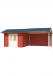 LASITA MAJA Sodo namelis &raquo;New York&laquo; Blochbohlenhaus 34mm Fundamentmass 3000x3000+3800 Schwedenrot