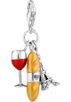THOMAS SABO Pakabukas &raquo;Rotweinglas Baguette ir Eiffelturm&laquo; su Korund (synth.) Zirkonia (synth.)