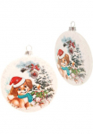 Krebs Glas Lauscha Krebs I&scaron; stiklo Lauscha Weihnachtsbaumkugel &raquo;KGL03637 Weihnachtsdeko Eglutės žaisliukai Eglutės žaisliukų komplektas Glas&laquo; Taler i&scaron; I&scaron; stiklo su weihnachtlichem Motiv