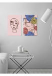 queence Paveikslas &raquo;Tr&eacute;&laquo; Abstrakt | Figūrėlė | Dekoracija | Gesicht | Kunst | Modern 1 Stk. dalys HD Premium Poster-Druck ir Holzrahmen