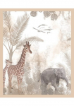 L&uuml;ttenh&uuml;tt Paveikslas su grotelės &raquo;oder Plakatas Tiere im Dschungel&laquo; medis | paveikslas/nuotrauka von Afrika | Dramblio figūrėlė | Elefanten paveikslas/nuotrauka | Elephant | Fantasy | Giraffe | Tiere 1 Stk. dalys HD Premium ra&scaron;tas
