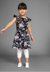 KIDSWORLD Suknelė &raquo;Shirtkleid im madingas Allover-Muster&laquo; su Fl&uuml;gel&auml;rmeln