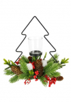 I.GE.A. Žvakidė &raquo;Dekofigur Metall-Tannenbaum su Glaseinsatz&laquo; Tannenzweige Zapfen Žvakidė Dekolicht Weihnachtsdeko žvakidė