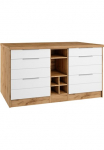 KOCHSTATION Virtuvės sala &raquo;KS-Luhe plotis 153 cm su Flaschenregal&laquo; MDF-Fronten stalvir&scaron;is Stalvir&scaron;is 38mm stark