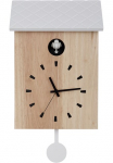 GLOBO LIGHTING Dekolicht &raquo;CLOCKY&laquo; LED-Modul Uhr/Holz/Zeiger ir Ziffern schwarz/Kuckucksfunktion/Wohnzimmer/K&uuml;che