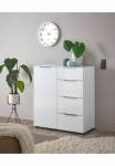 HBZ Pailga indauja &raquo;Santorin Mehrzweckschrank-Universalschrank BxHxT 90x99x40 cm&laquo; 1 Stk. dalys su 1 durys ir 4 stalčiai su Softclose Glasfront ir Glasoberboden