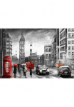 OTTO home Paveikslas ant drobės &raquo;London&laquo; Kunst | London | Menschen | Modern | Rain | Schwarz-Wei&szlig; | St&auml;dte Premium-Leinwandstoff Handarbeit i&scaron; Deutschland 90x60cm