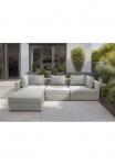 DOMO collection Dvivietė sofa &raquo;Solskin individuell erweiterbar/kombinierbar&laquo; su losen Kissen. &Scaron;ildanti nugaros ir &Scaron;oninės užuolaidos kaip Stecksystem.
